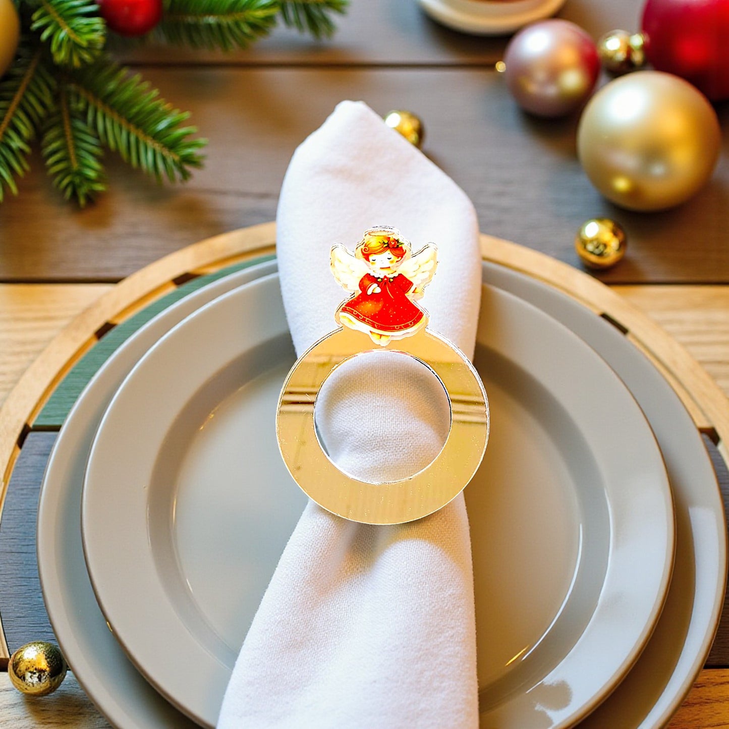 Portatovaglioli natalizio personalizzabile con nome