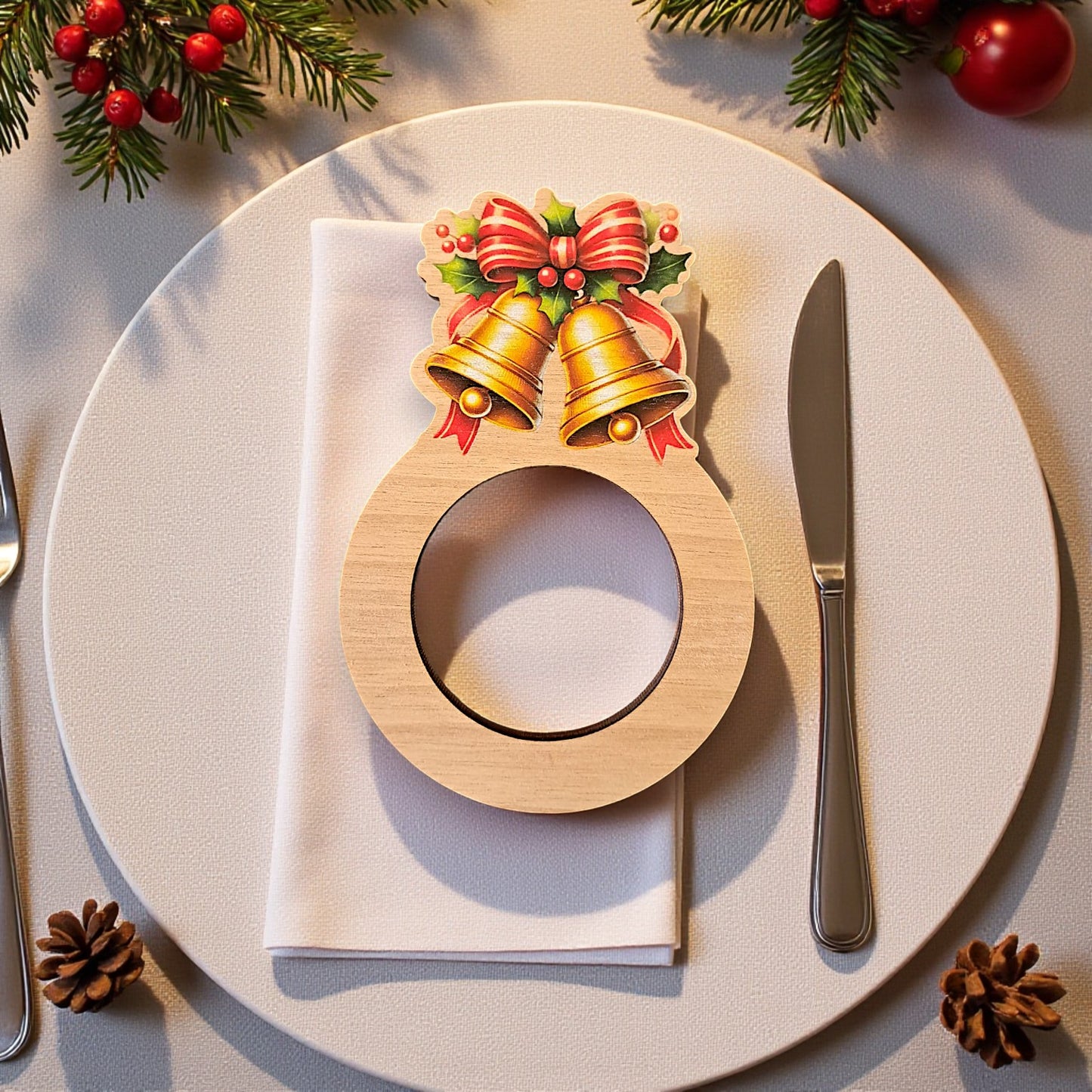 Portatovaglioli natalizio personalizzabile con nome