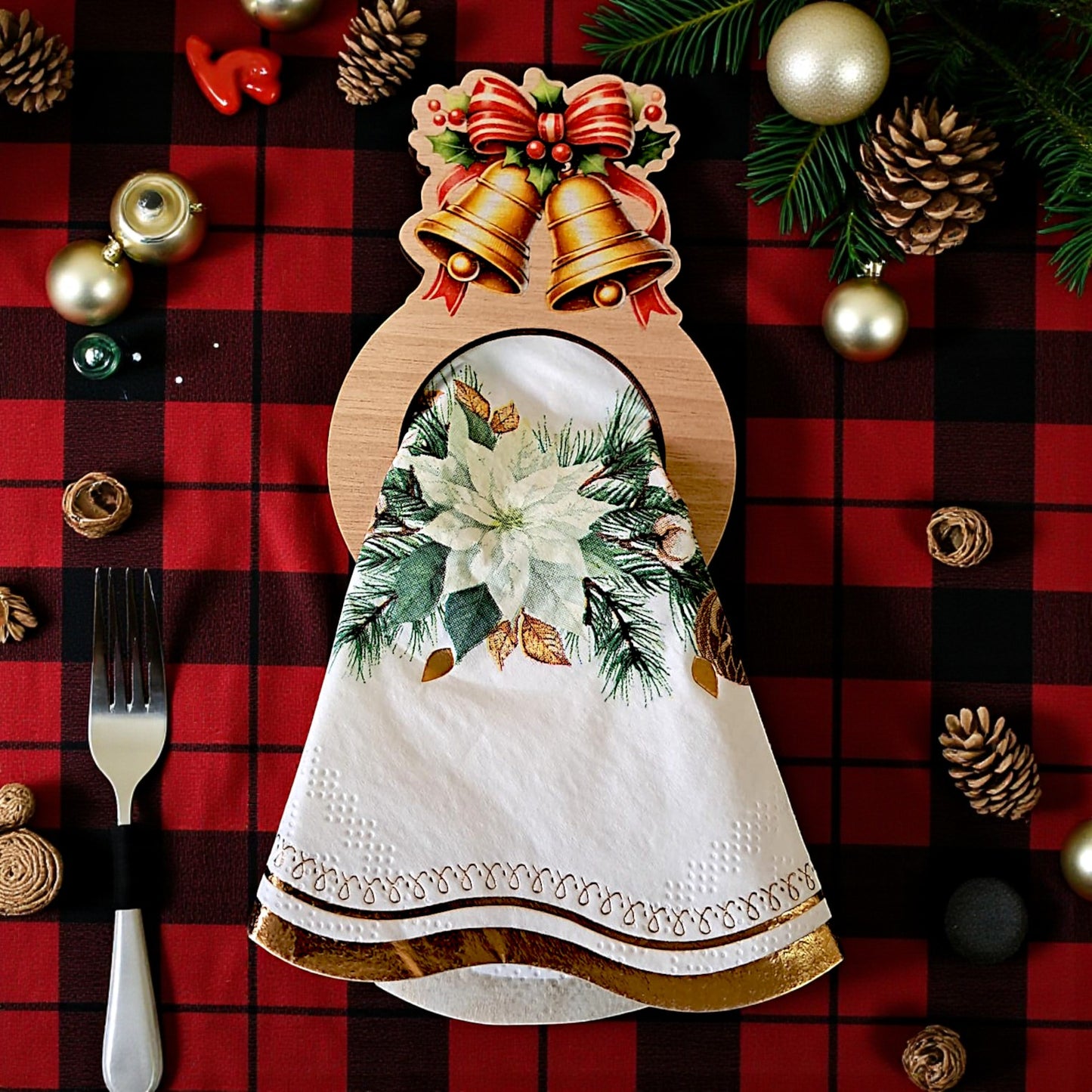 Portatovaglioli natalizio personalizzabile con nome