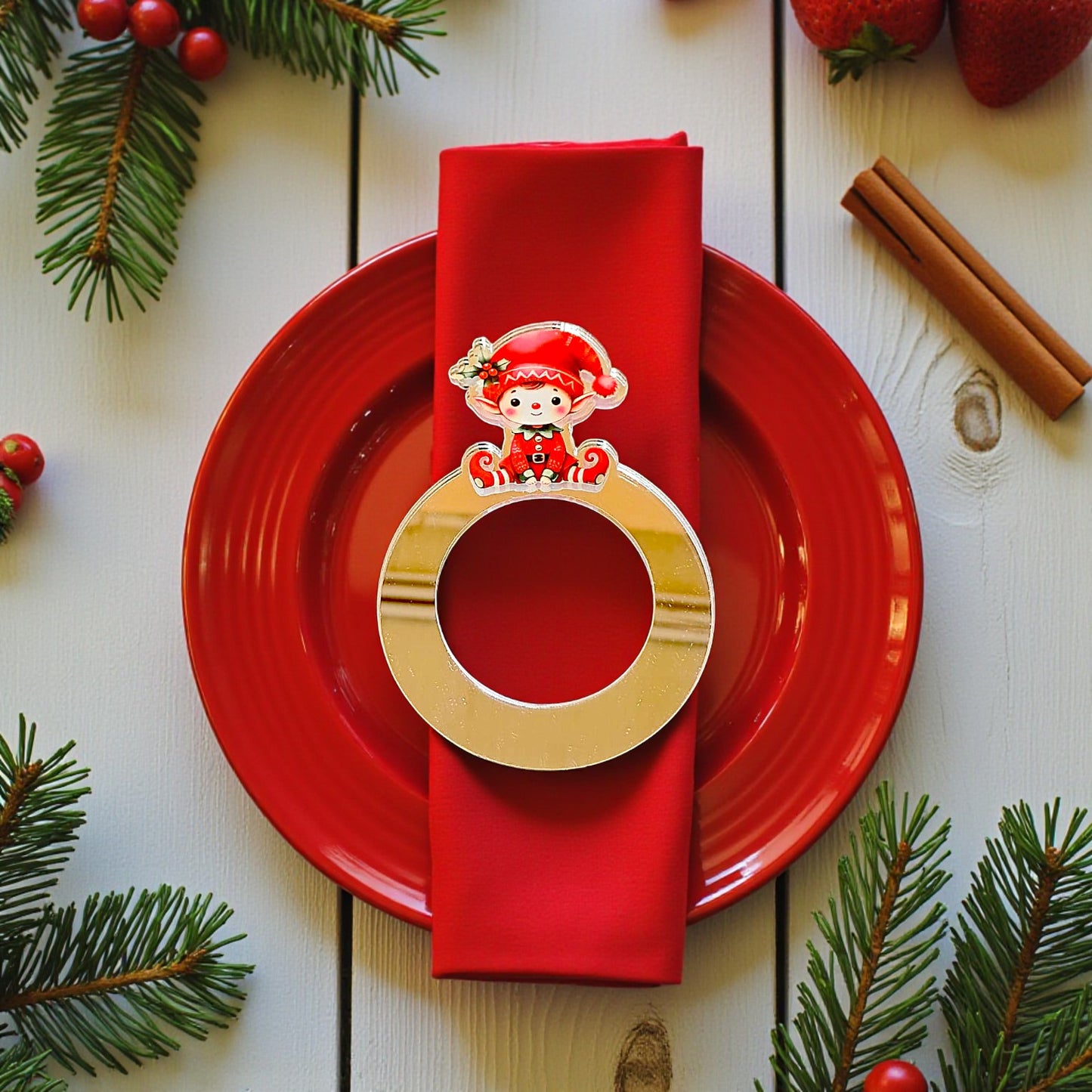 Portatovaglioli natalizio personalizzabile con nome