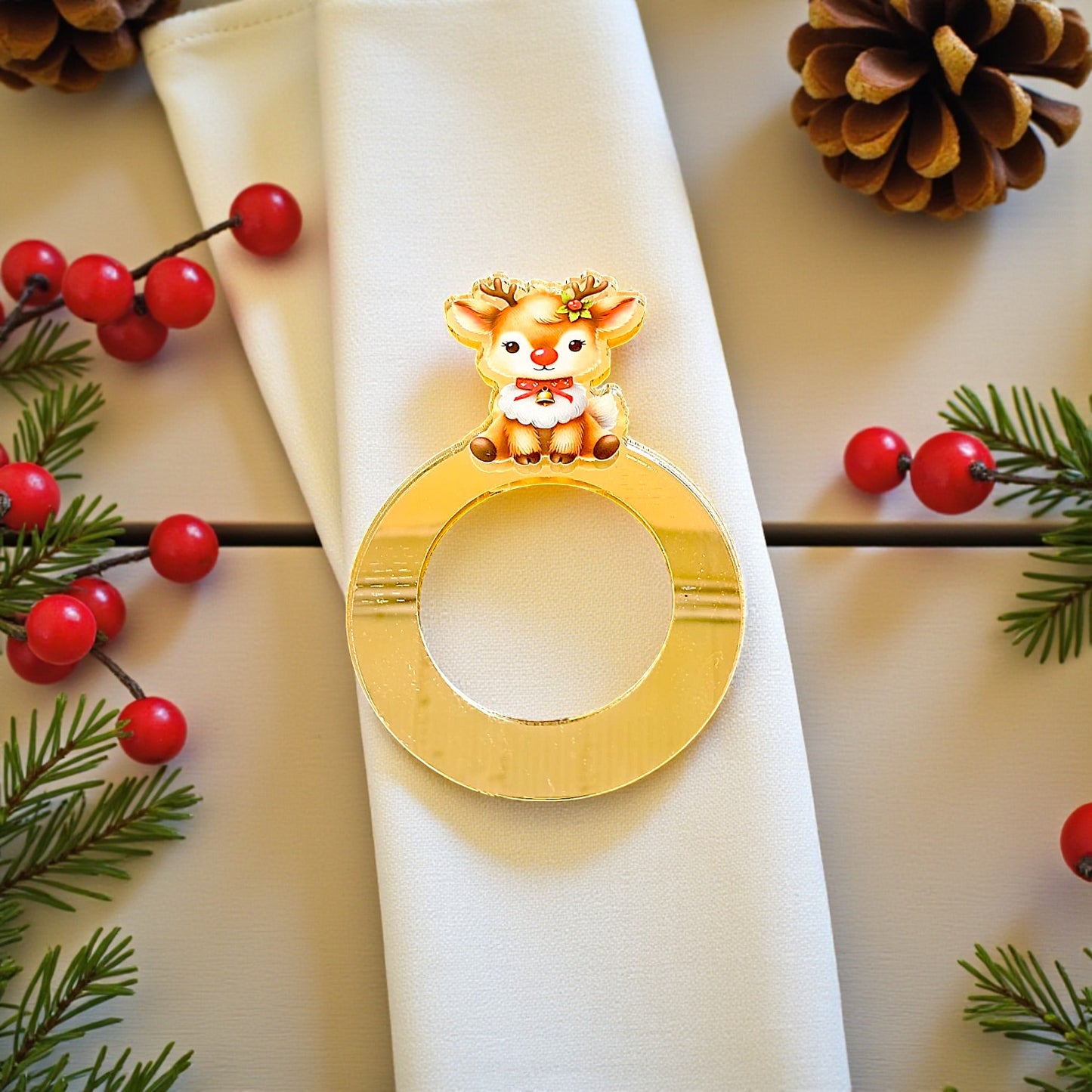 Portatovaglioli natalizio personalizzabile con nome