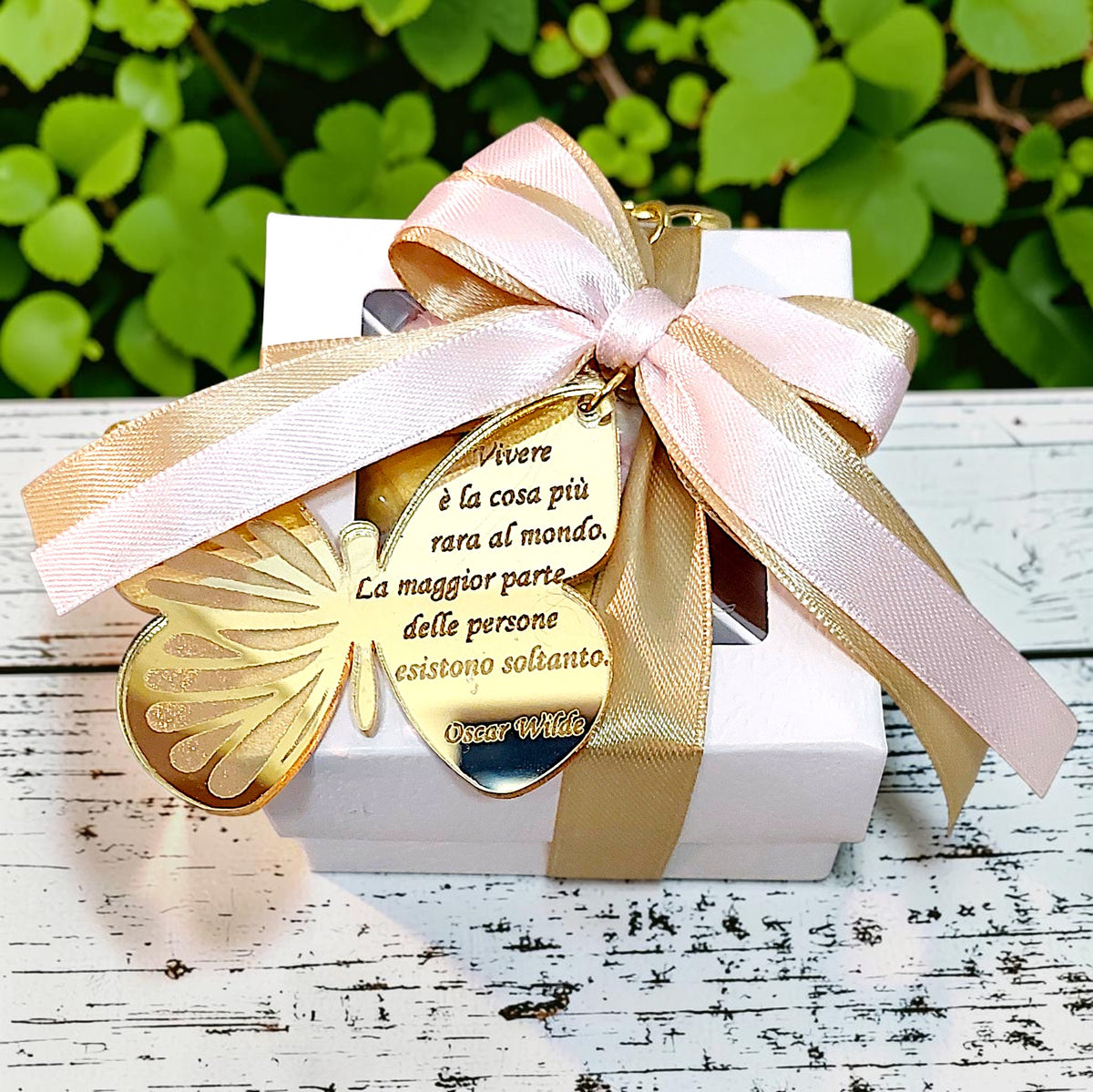 Personalized engraved butterfly keychain. A perfect wedding favor for any memorable ceremony or event.
