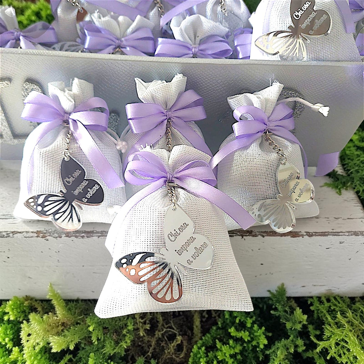 Personalized engraved butterfly keychain. A perfect wedding favor for any memorable ceremony or event.
