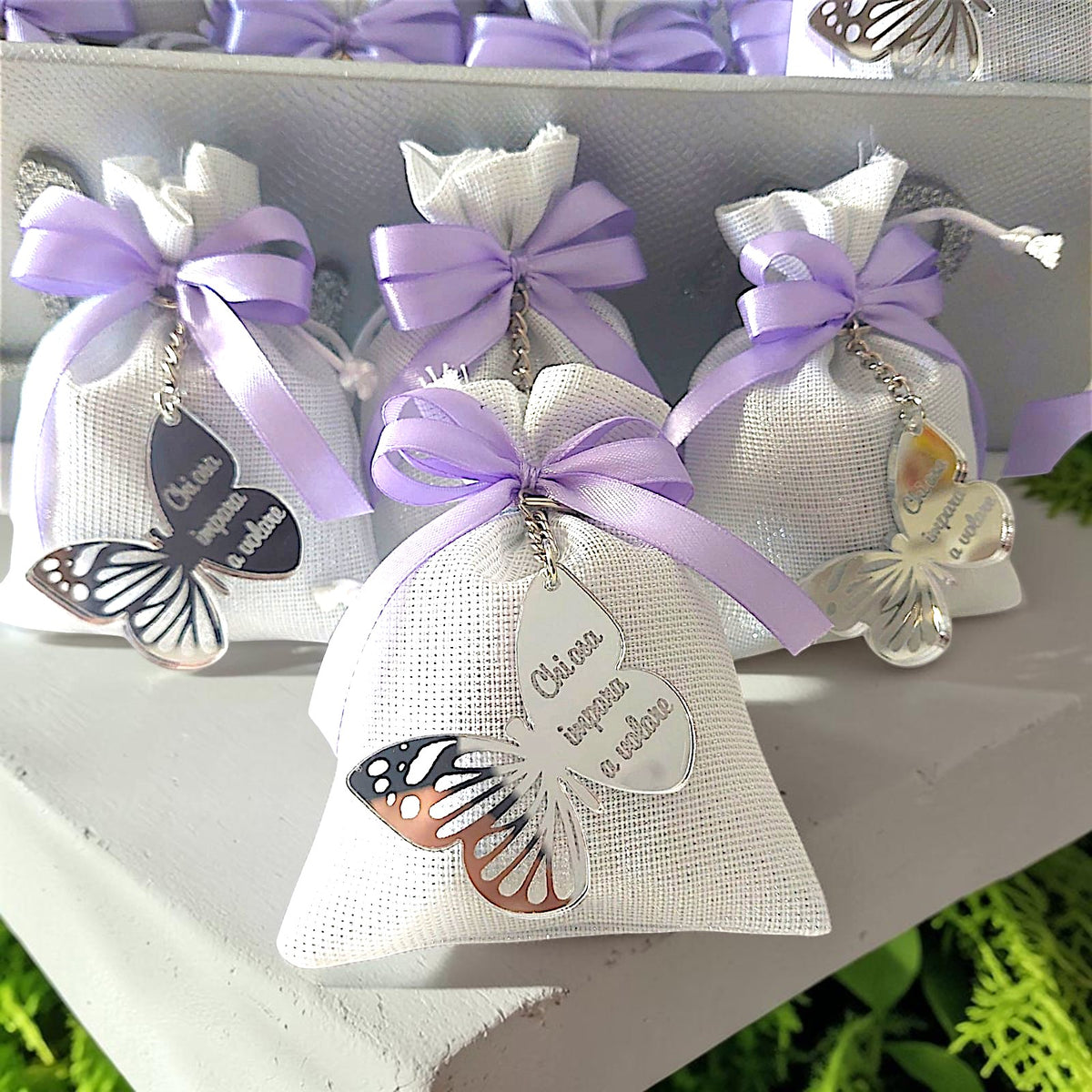 Personalized engraved butterfly keychain. A perfect wedding favor for any memorable ceremony or event.