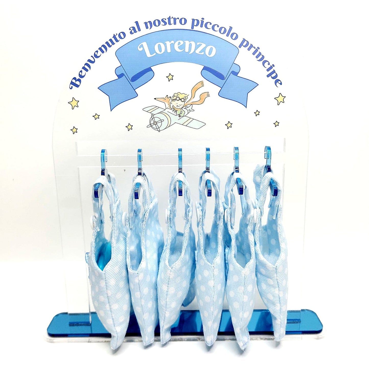 Salopette porta confetti in tema Piccolo Principe, kit base