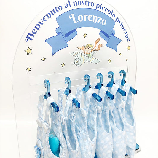 Salopette porta confetti in tema Piccolo Principe, kit base