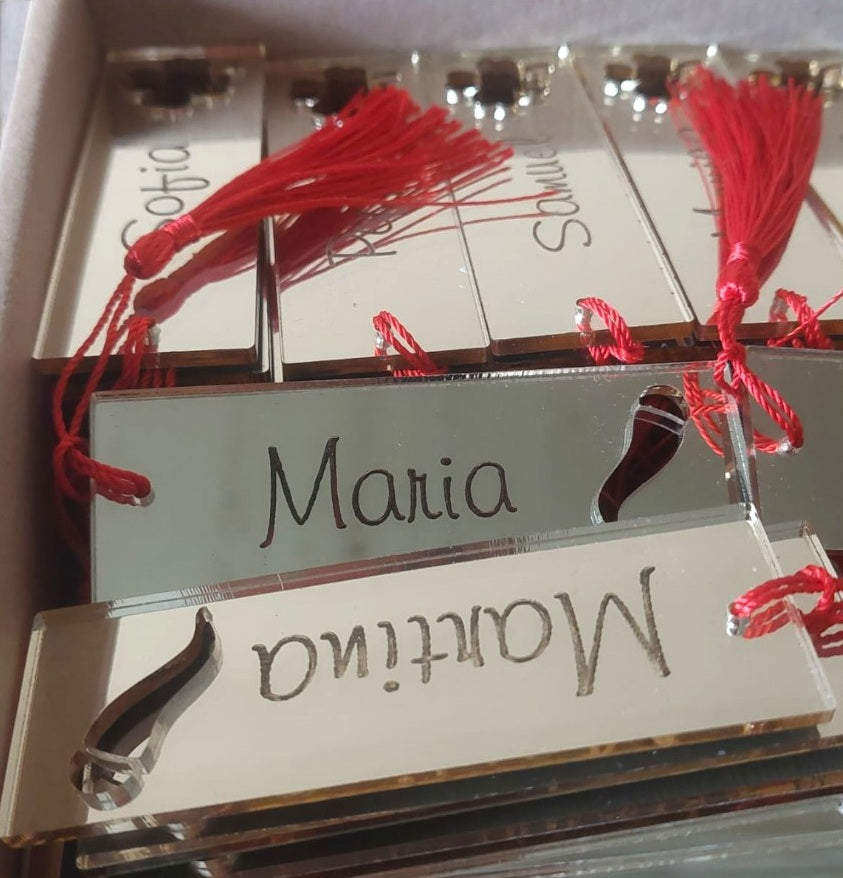 Segnaposto in plexiglass con nappina