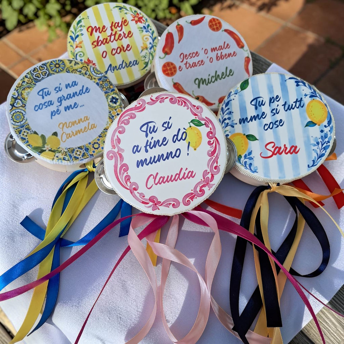 Tamburelli personalizzati in tema la dolce vita