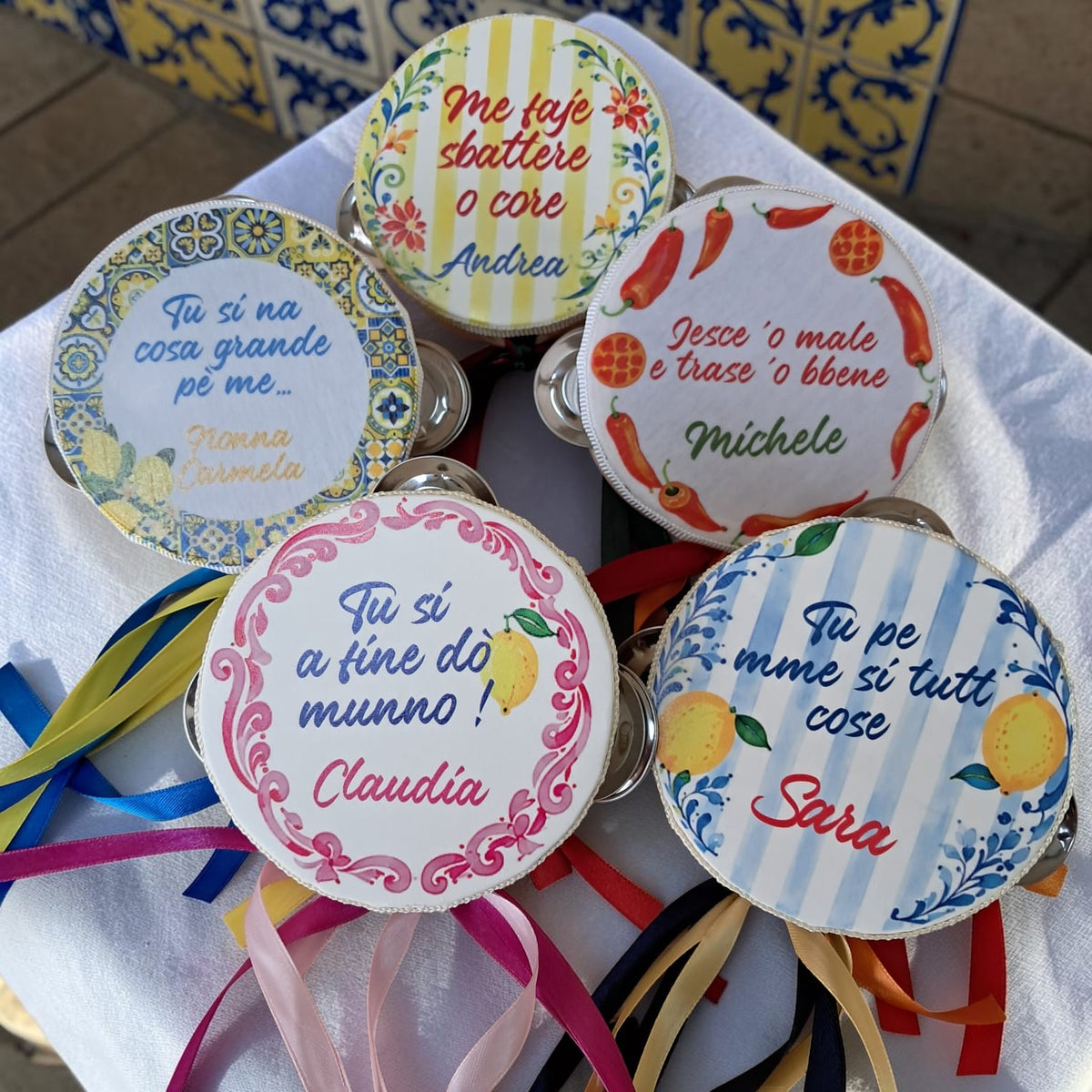 Tamburelli personalizzati in tema la dolce vita