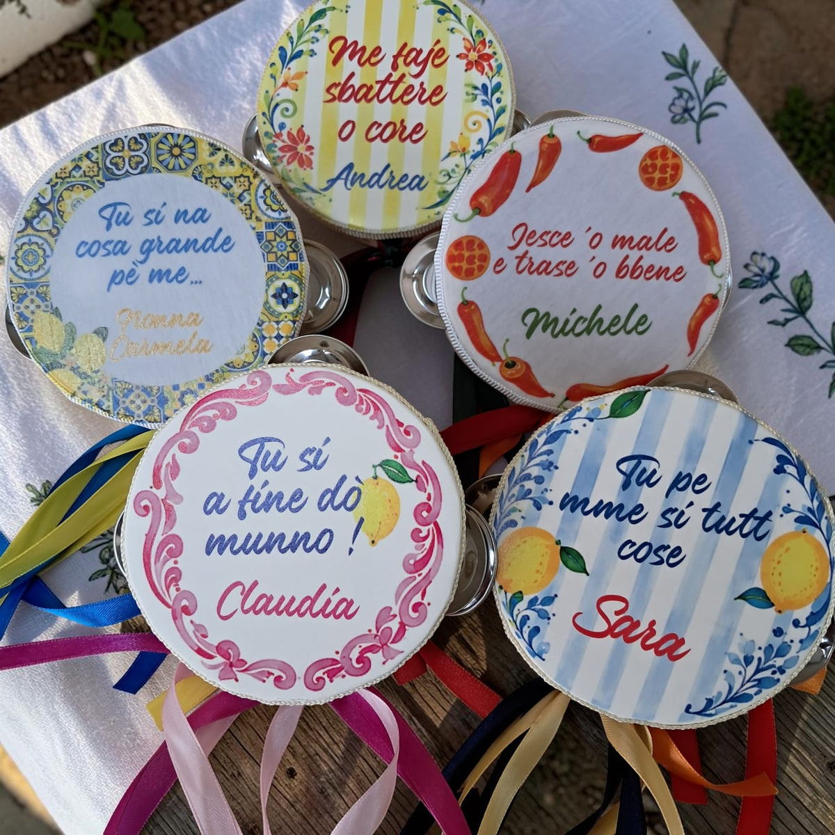 Tamburelli personalizzati in tema la dolce vita