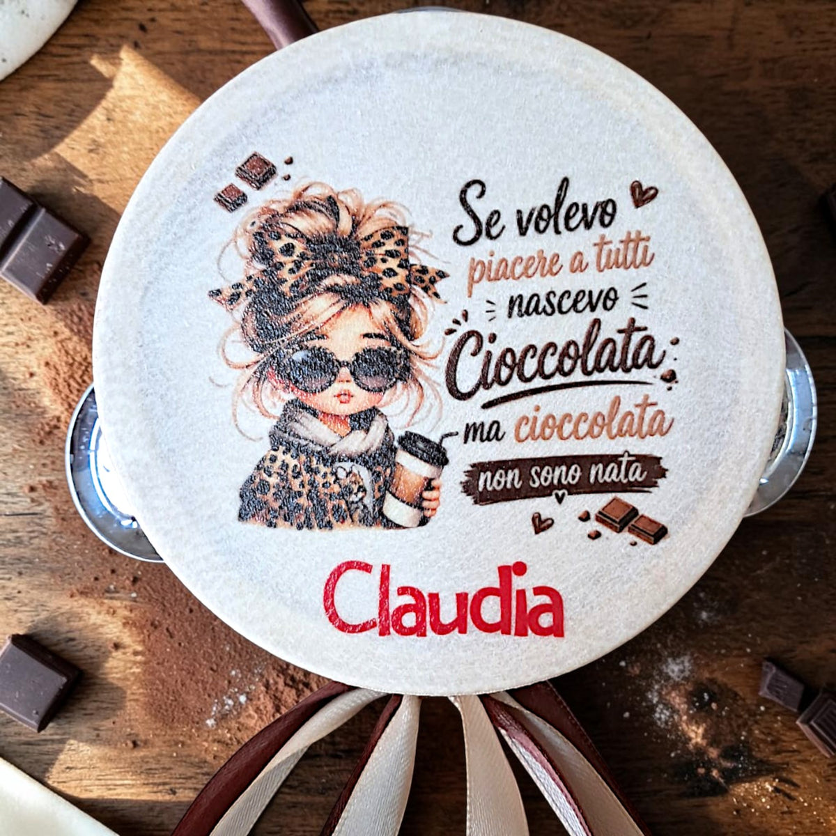 Tamburelli personalizzati in tema "cioccolata"