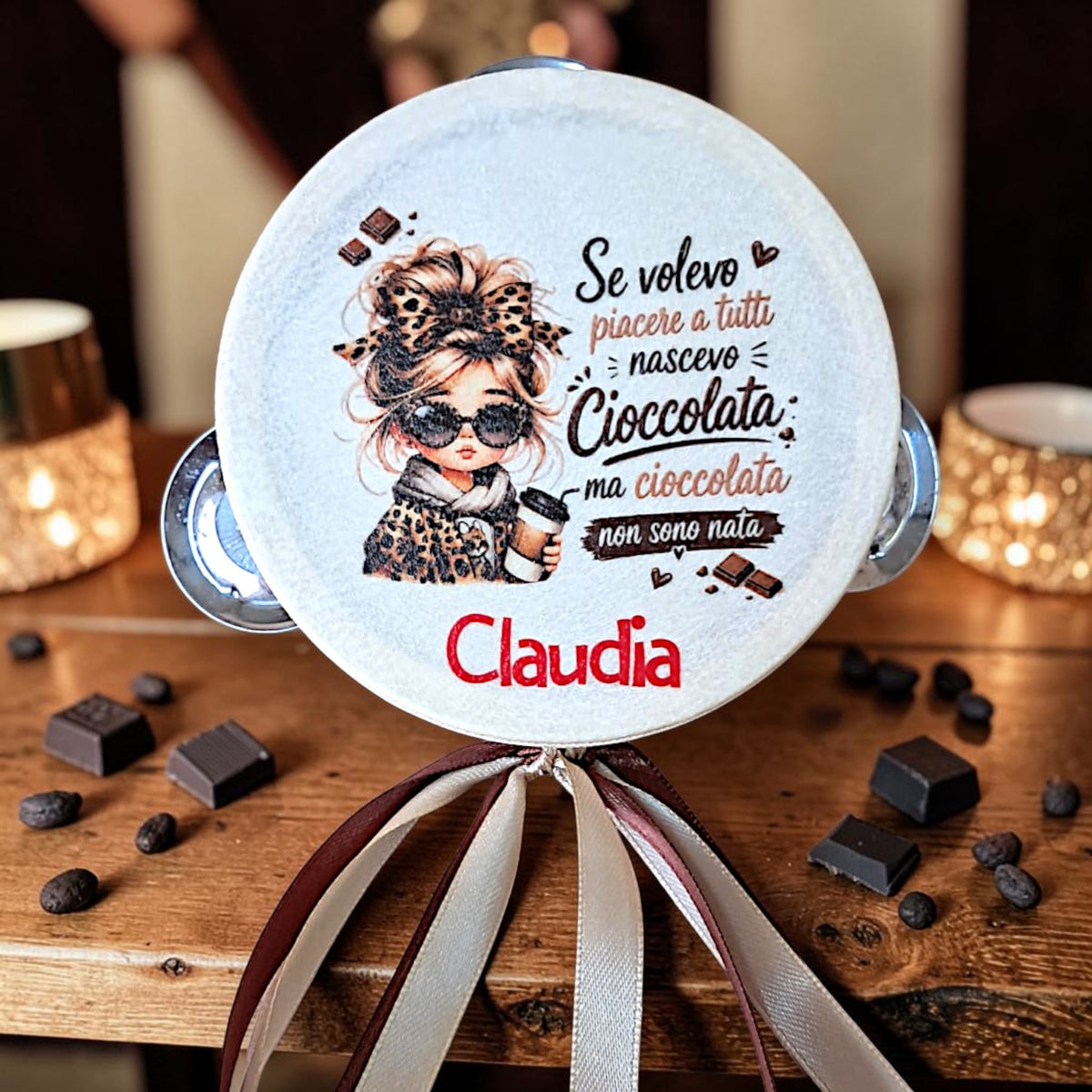 Tamburelli personalizzati in tema "cioccolata"