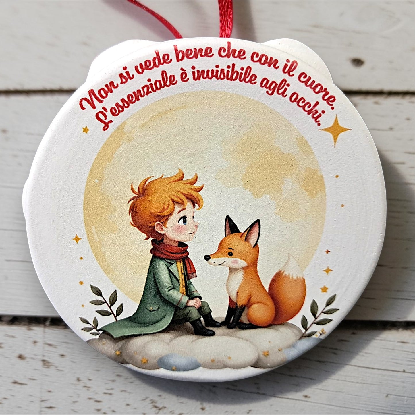 Tamburello in terracotta a tema Il Piccolo principe