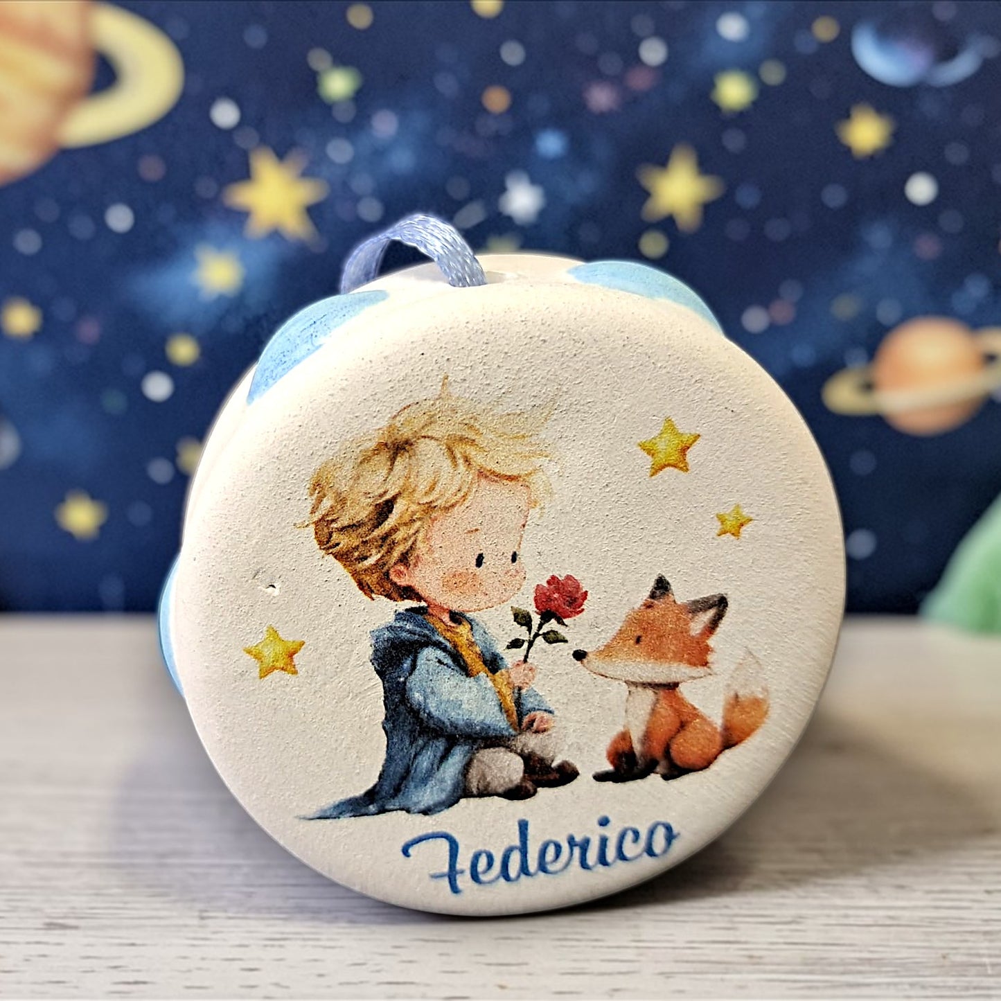 Tamburello in terracotta a tema Il Piccolo principe