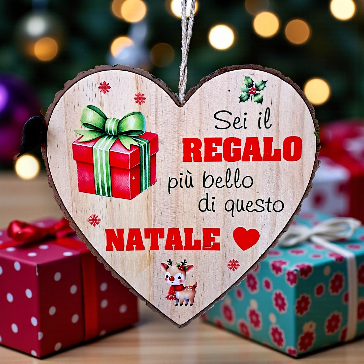 Cuore di legno da appendere