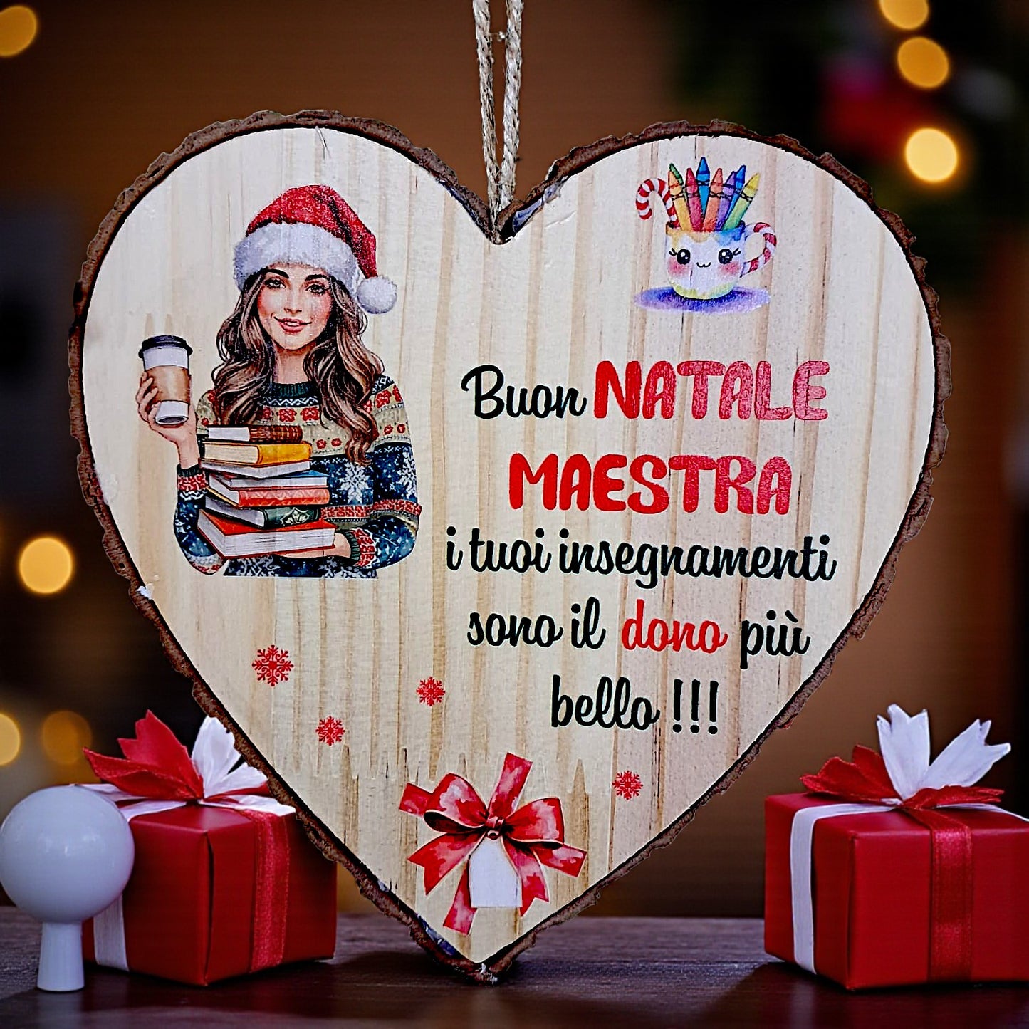 Cuore di legno da appendere